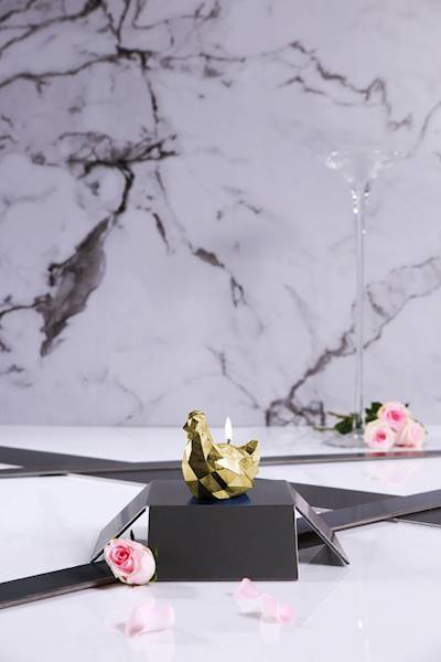 Świeca Candle Chicken Low Poly Small Classic Gold