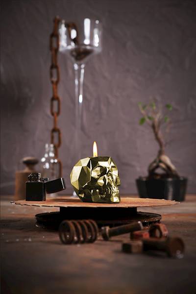 Świeca Candle Concrete Skull Classic Gold UWF