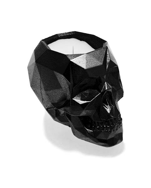 Świeca Candle Concrete Skull Black Metallic UWF