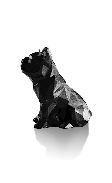 Świeca Candle Bulldog Low Poly Black Metallic