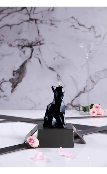 Świeca Candle Cat Low Poly Black Metallic
