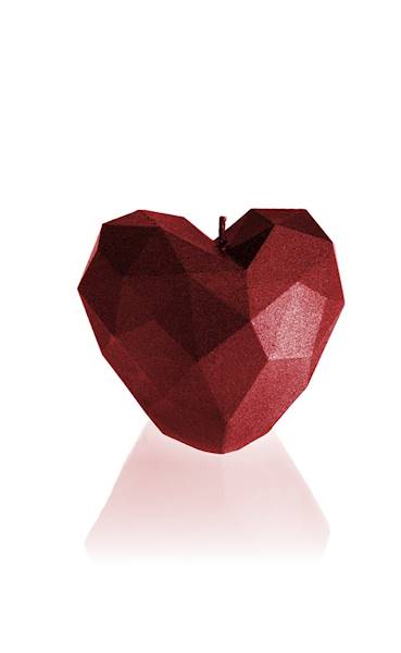 Świeca Candle Heart Low-Poly Red Metallic