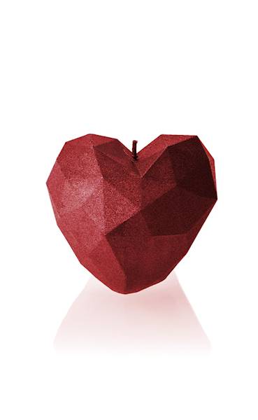 Świeca Candle Heart Low-Poly Red Metallic
