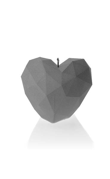Świeca Candle Heart Low-Poly Grey Matt