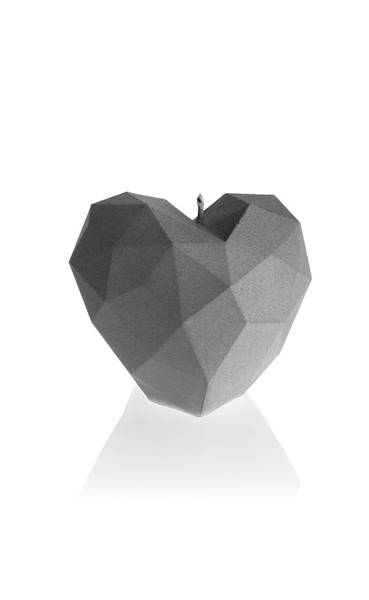Świeca Candle Heart Low-Poly Grey Matt