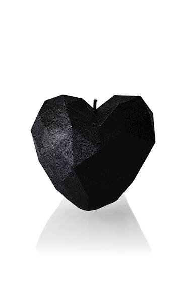 Świeca Candle Heart Low-Poly Black Metallic