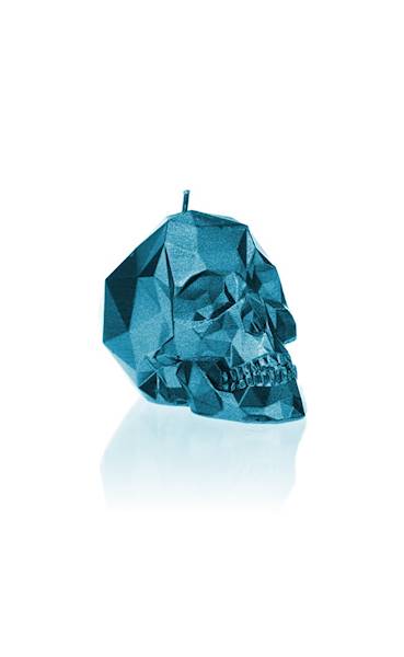 Świeca Candle Skull Small Blue Metallic