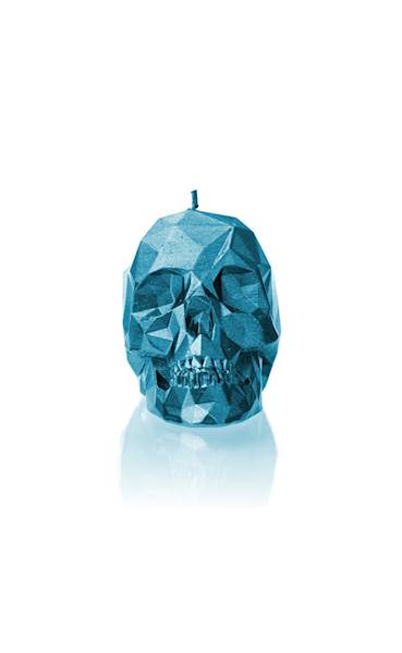 Świeca Candle Skull Small Blue Metallic