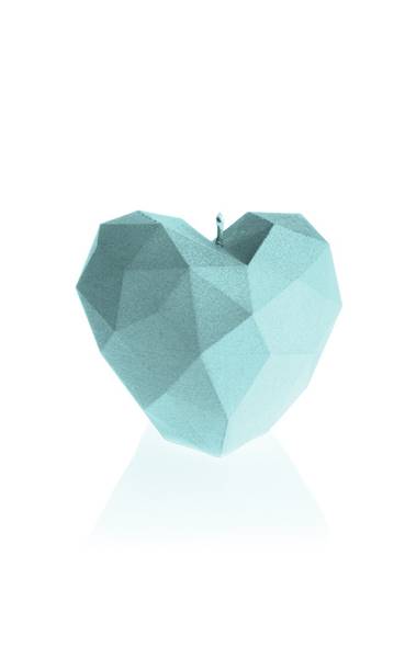 Świeca Candle Heart Low-Poly Mint