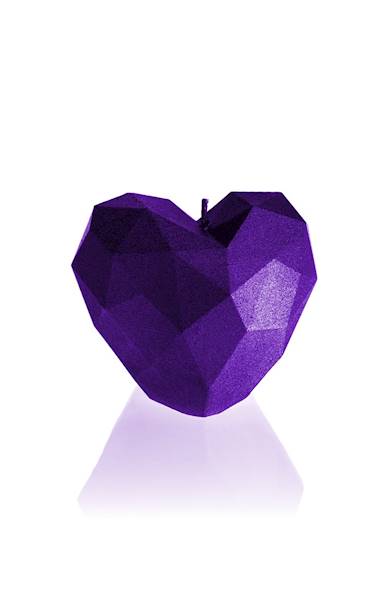 Świeca Candle Heart Low-Poly Violet Metallic
