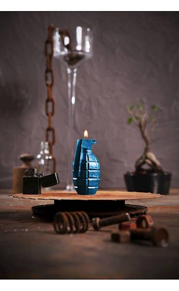 Świeca Candle Grenade Blue Metallic
