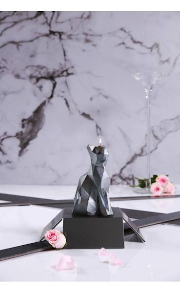 Świeca Candle Cat Low Poly Steel