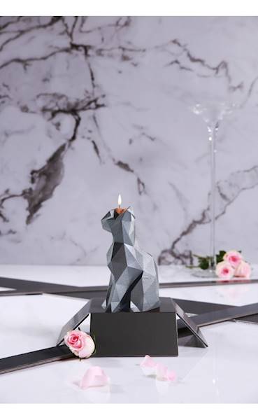 Świeca Candle Cat Low Poly Steel