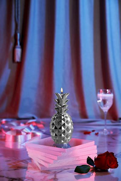 Świeca Candle Pineapple Medium Silver