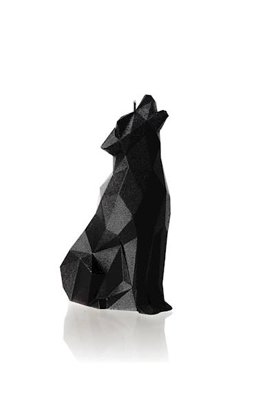 Świeca Candle Wolf Low Poly Black Metallic