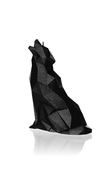 Świeca Candle Wolf Low Poly Black Metallic