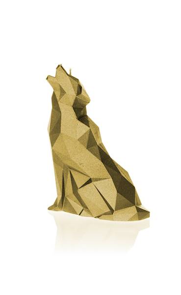 Świeca Candle Wolf Low Poly Classic Gold