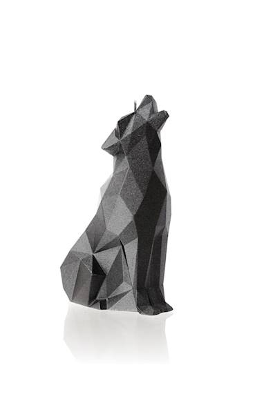 Świeca Candle Wolf Low Poly Steel