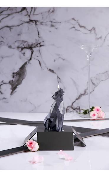 Świeca Candle Wolf Low Poly Steel