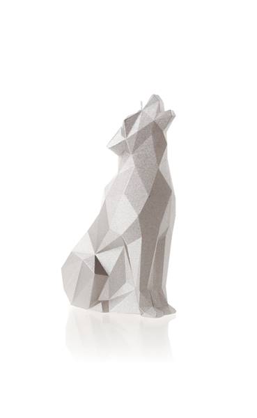 Świeca Candle Wolf Low Poly Silver