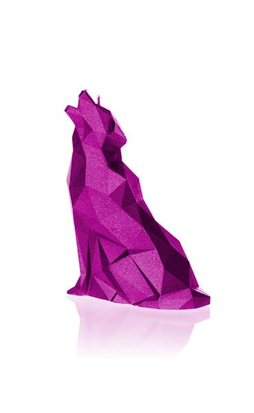 Świeca Candle Wolf Low Poly Pink Metallic