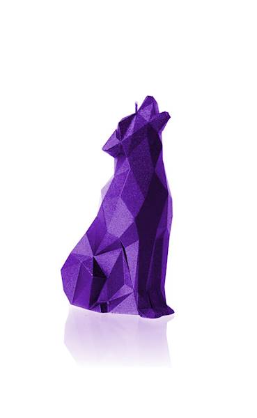 Świeca Candle Wolf Low Poly Violet Metallic