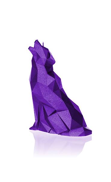 Świeca Candle Wolf Low Poly Violet Metallic