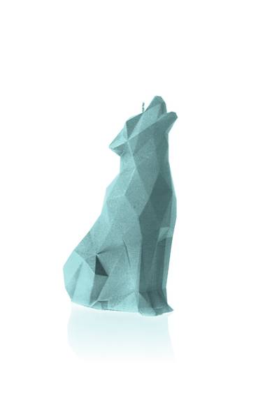 Świeca Candle Wolf Low Poly Mint