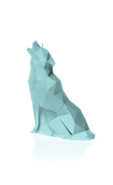Świeca Candle Wolf Low Poly Mint