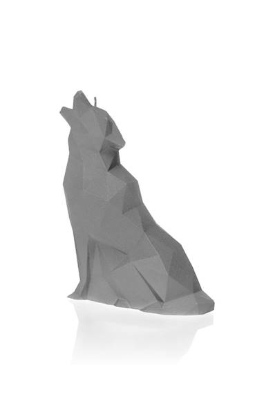 Świeca Candle Wolf Low Poly Grey Matt