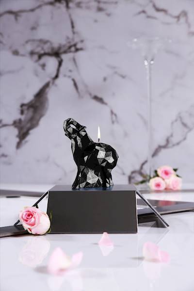 Świeca Candle Elephant Small Black Metallic