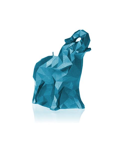 Świeca Candle Elephant Small Blue Metallic