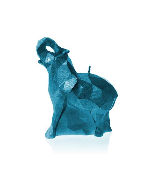 Świeca Candle Elephant Small Blue Metallic
