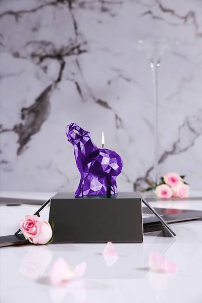 Świeca Candle Elephant Small Violet Metallic