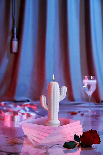 Świeca Candle Cactus Small White