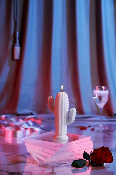 Świeca Candle Cactus Small White