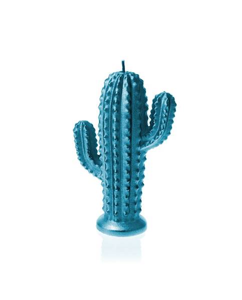 Świeca Candle Cactus Small Blue Metallic