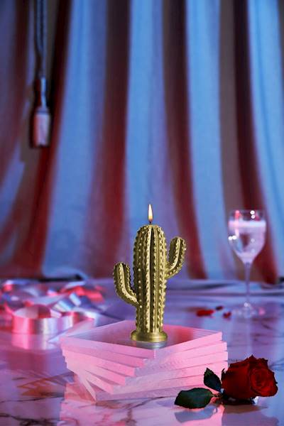 Świeca Candle Cactus Small Classic Gold
