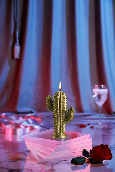 Świeca Candle Cactus Small Classic Gold
