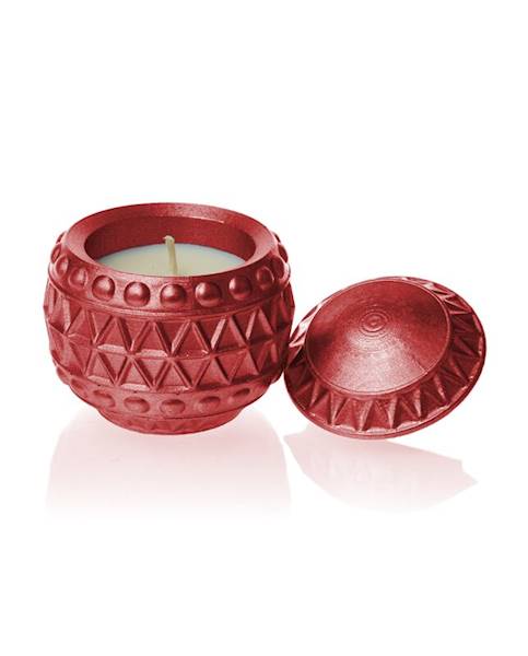 Świeca Candle Concrete Chr Bauble Red Metallic U