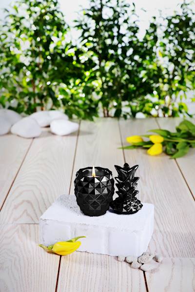 Świeca Candle Concrete Pineapple Black Metallic W
