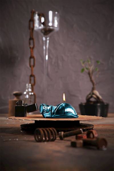 Świeca Candle Mining Helmet Blue Metallic