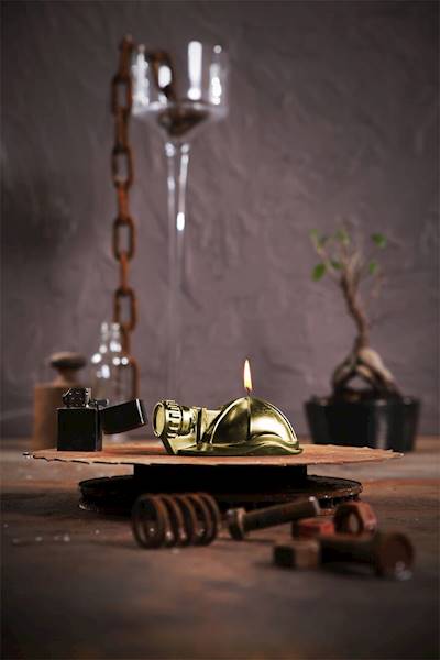 Świeca Candle Mining Helmet Classic Gold