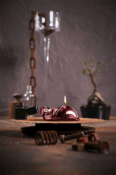 Świeca Candle Mining Helmet Red Metallic