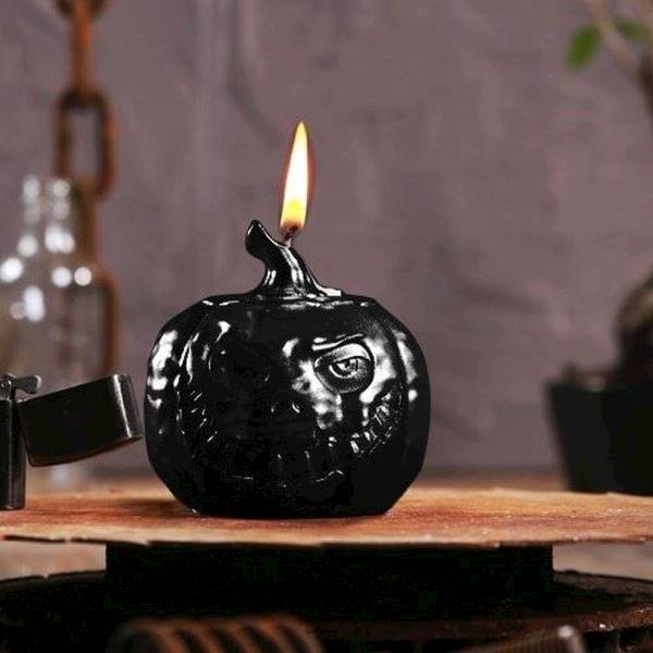 Świeca Candle Haloween Pumpkin Black Metallic