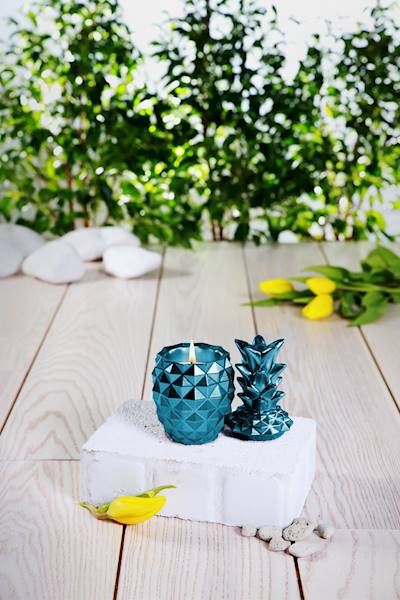 Świeca Candle Concrete Pineapple Blue Metallic W