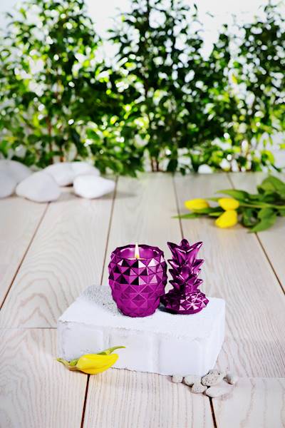 Świeca Candle Concrete Pineapple Pink Metallic W
