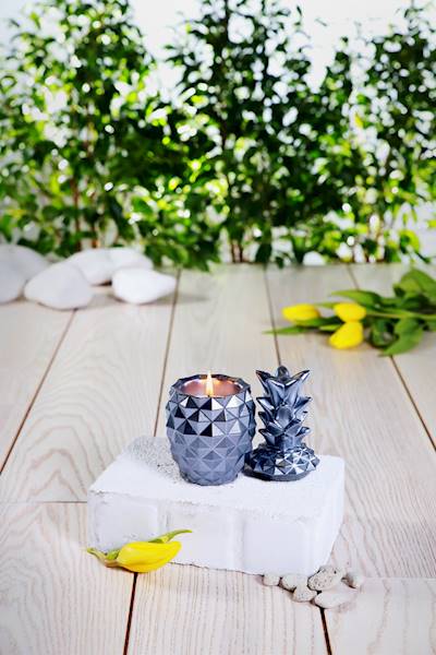 Świeca Candle Concrete Pineapple Silver V