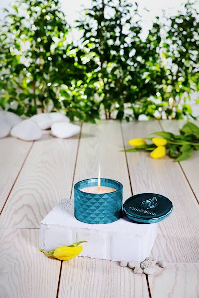 Świeca Candle Concrete Polly No 1 Blue Metallic W