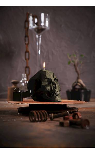 Świeca Candle Skull Black